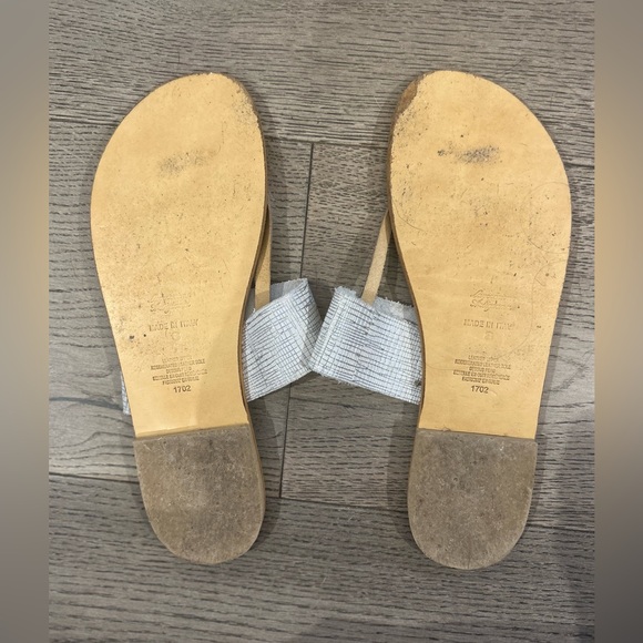 Bahia leather T strap metallic sandals - Picture 6 of 6